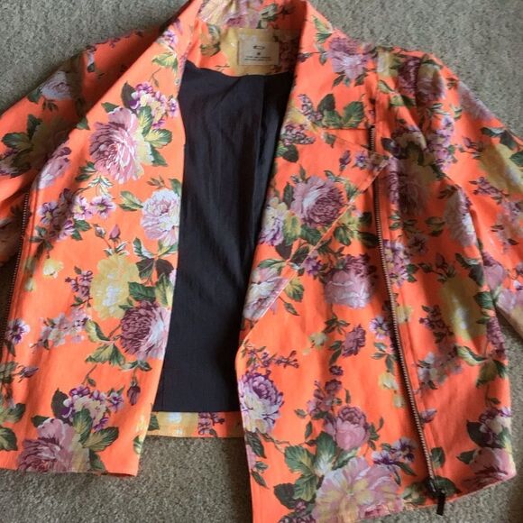 UO Pens & Needles Neon Tropical Moto Jacket - Picture 7 of 9
